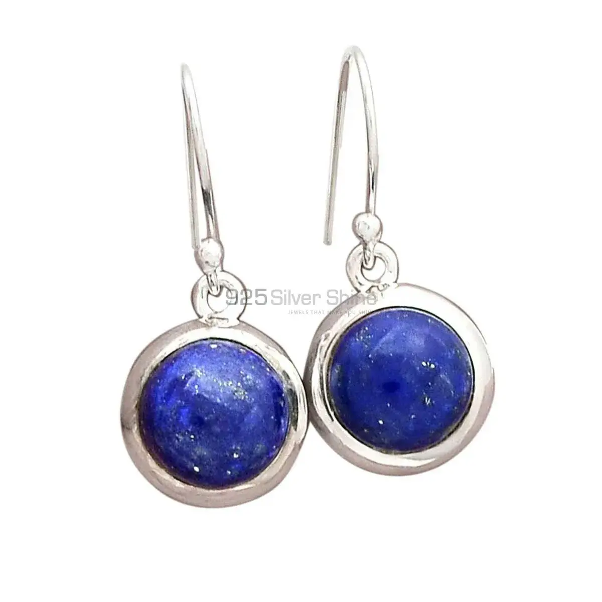 925 Sterling Silver Earrings In Natural Lapis Gemstone 925SE2272_0