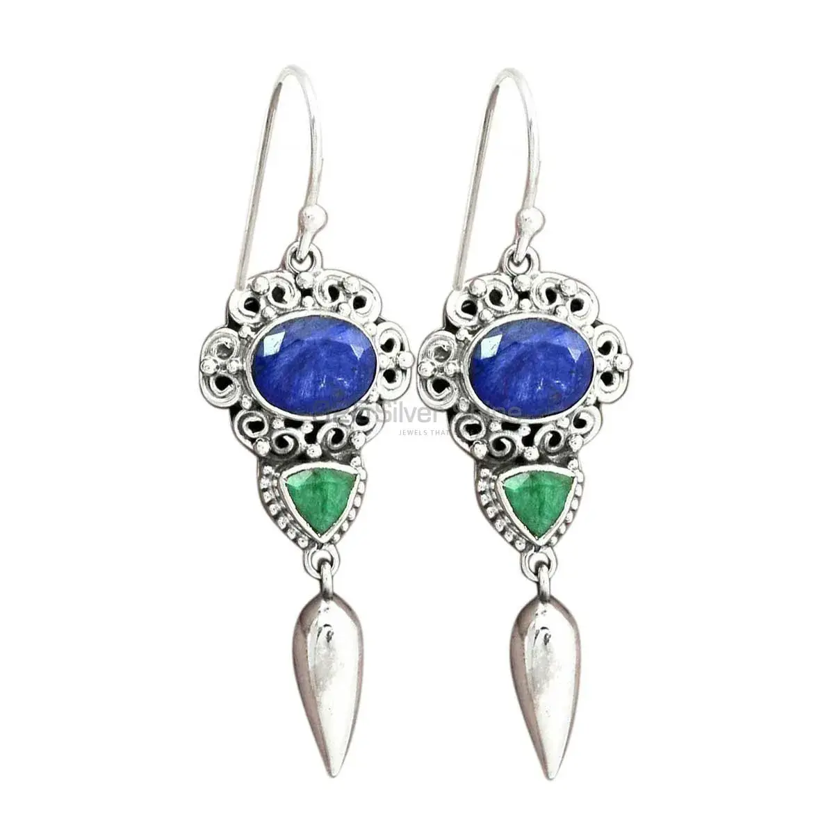 925 Sterling Silver Earrings In Natural Multi Gemstone 925SE2430_0