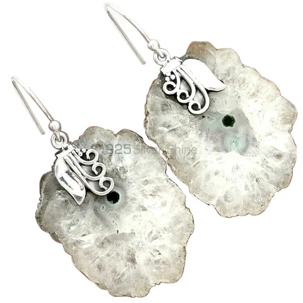 925 Sterling Silver Earrings Wholesaler In Natural Solar Druzy Gemstone 925SE2509_0