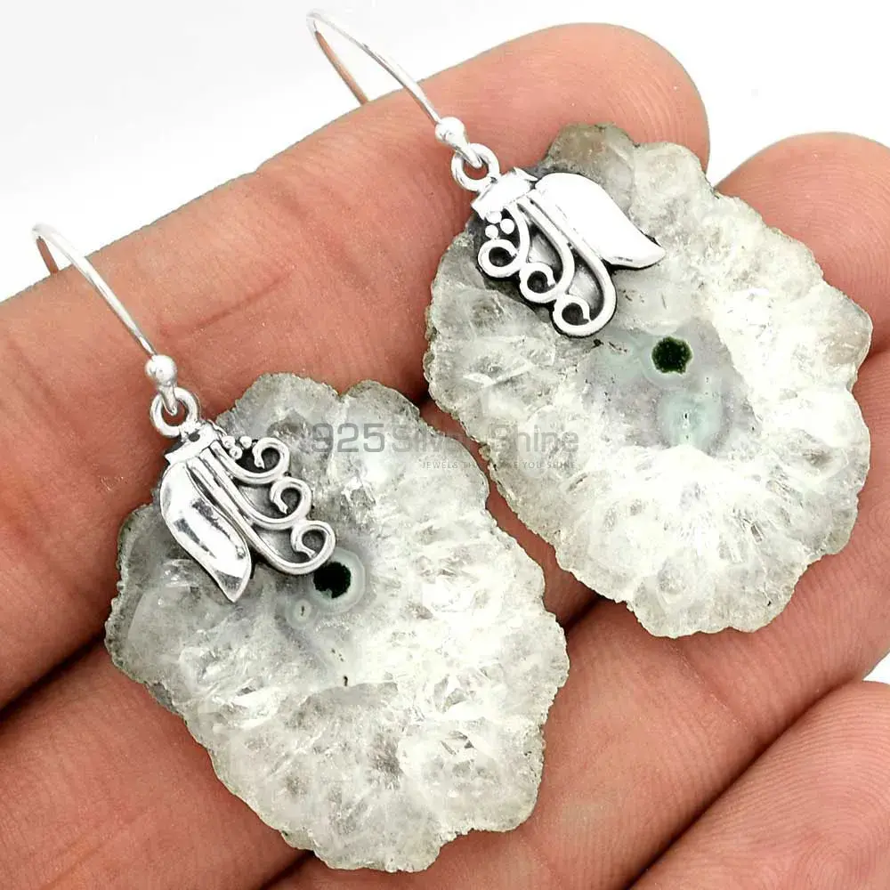 925 Sterling Silver Earrings Wholesaler In Natural Solar Druzy Gemstone 925SE2509_1