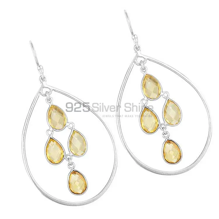 925 Sterling Silver Earrings Wholesaler In Semi Precious Citrine Gemstone 925SE1856_0