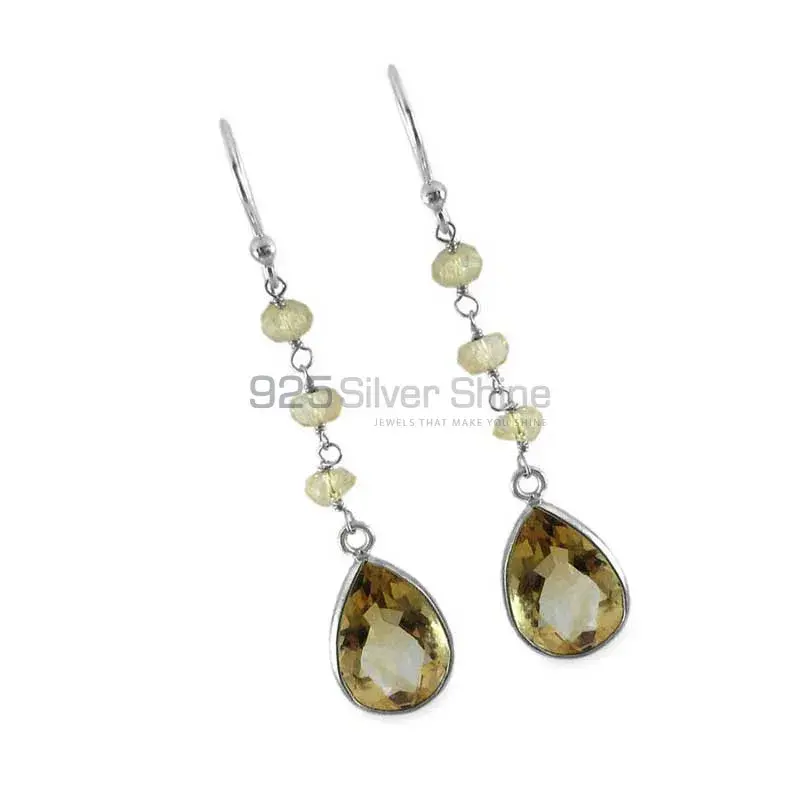 925 Sterling Silver Earrings Wholesaler In Semi Precious Citrine Gemstone 925SE1339_0