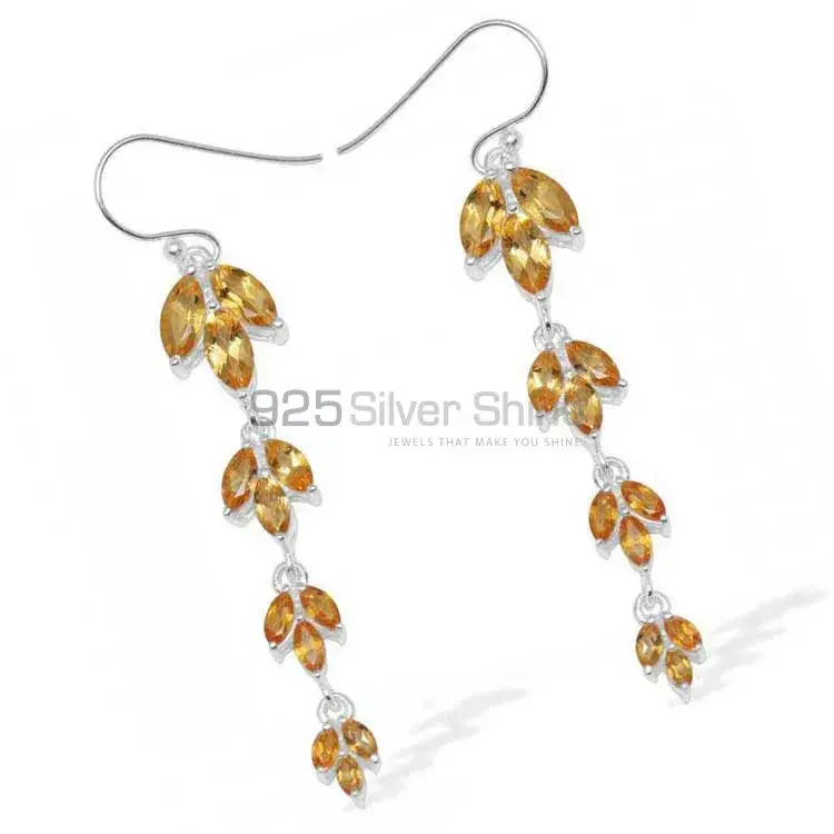 925 Sterling Silver Earrings Wholesaler In Semi Precious Citrine Gemstone 925SE953_0