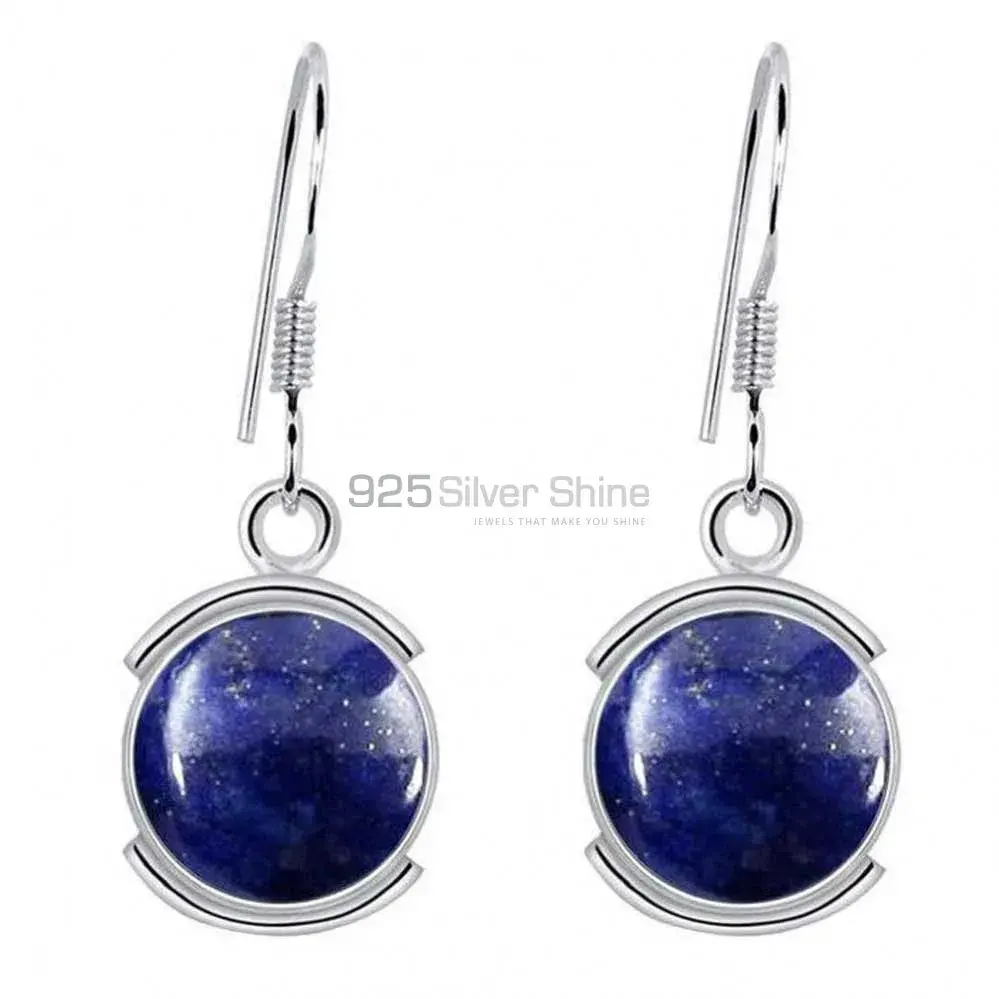 925 Sterling Silver Earrings In Semi Precious Lapis Gemstone 925SE2014_0