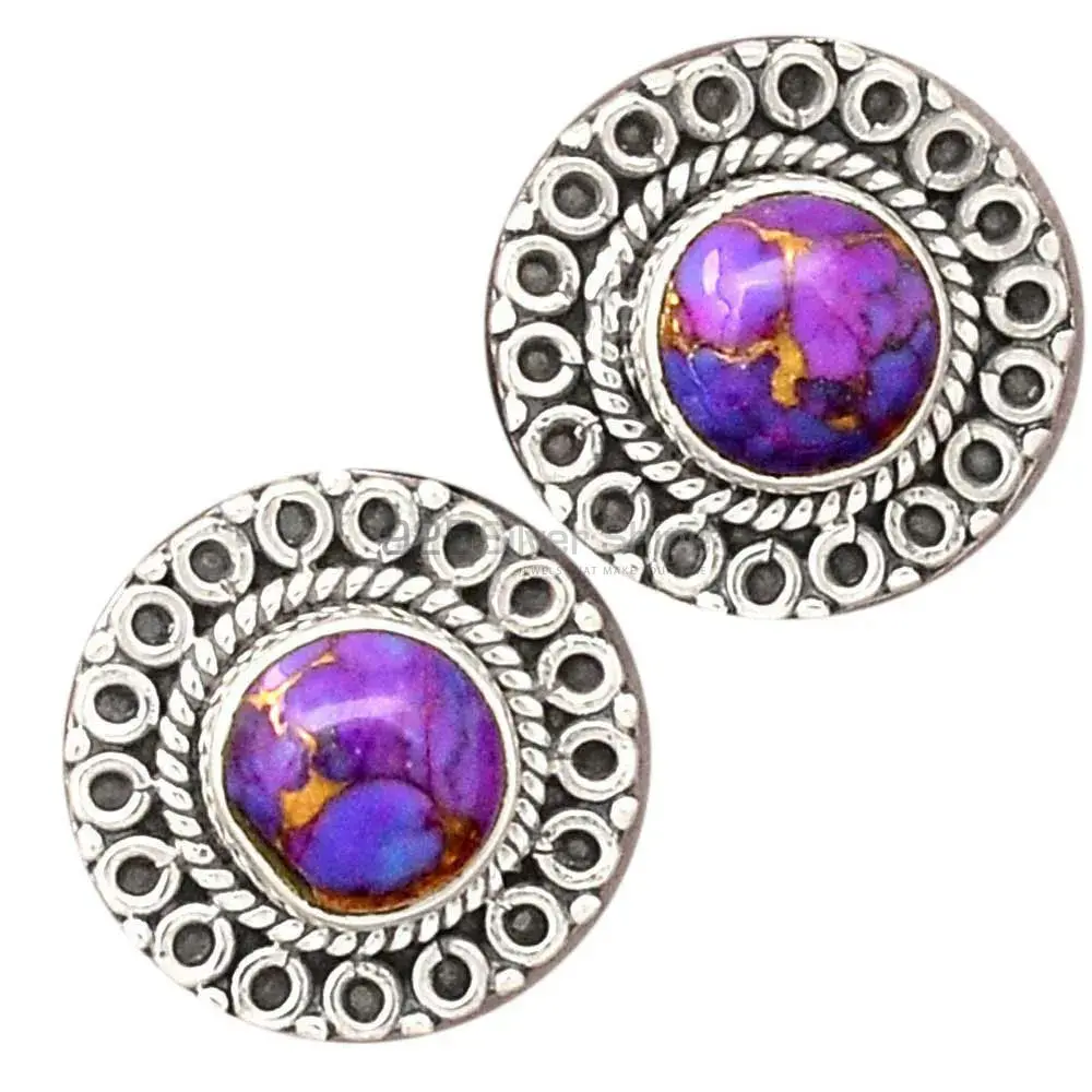 925 Sterling Silver Earrings Wholesaler In Semi Precious Mohave Purple Turquoise Gemstone 925SE2352_1