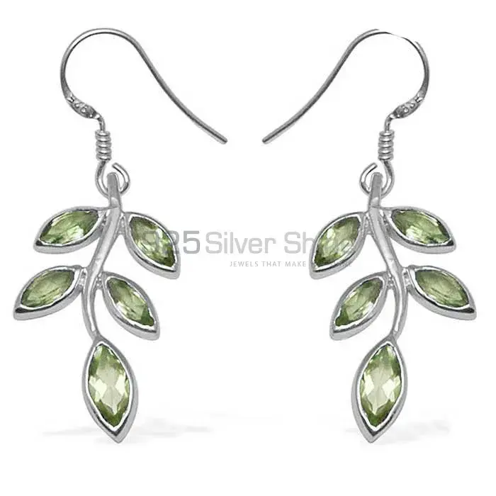925 Sterling Silver Earrings Wholesaler In Semi Precious Peridot Gemstone 925SE716