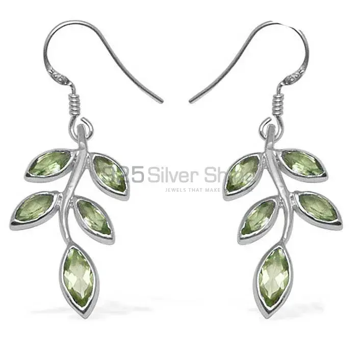 925 Sterling Silver Earrings In Semi Precious Peridot Gemstone 925SE716_0