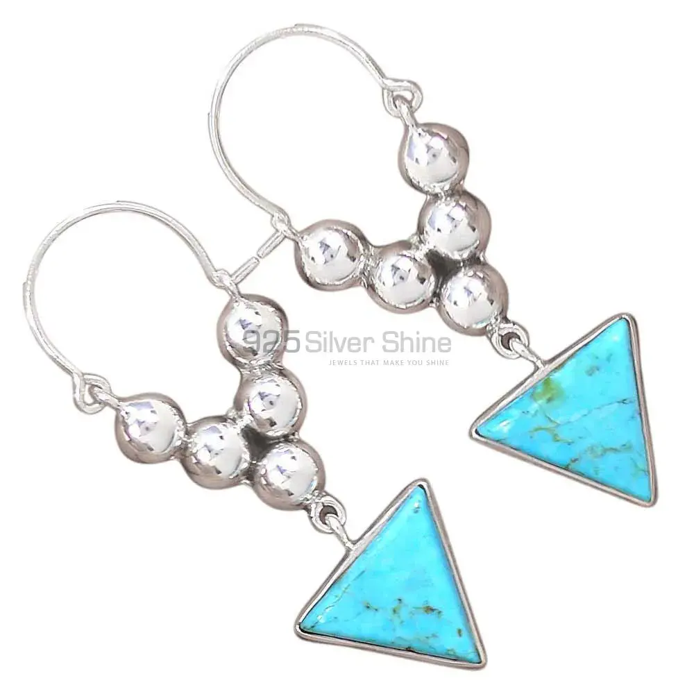 925 Sterling Silver Earrings Wholesaler In Semi Precious Turquoise Gemstone 925SE3065_1