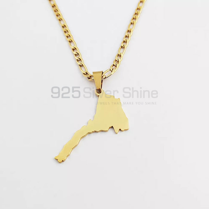 925 Sterling Silver Eritrea Map Minimalist Necklace MPMN367