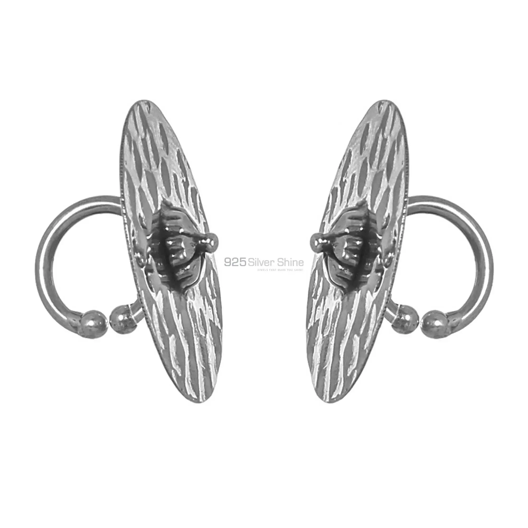 925 Sterling Silver Hammer Earrings 925SE250_0