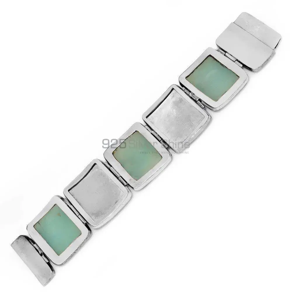 925 Sterling Silver Handmade Bracelets In Chalcedony Gemstone Jewelry 925SB244_1