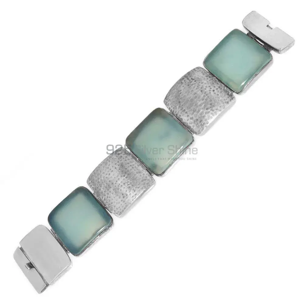 925 Sterling Silver Handmade Bracelets In Chalcedony Gemstone Jewelry 925SB244_2