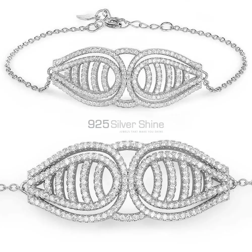 925 Sterling Silver Handmade Bracelets In CZ Gemstone Jewelry 925SB150_0