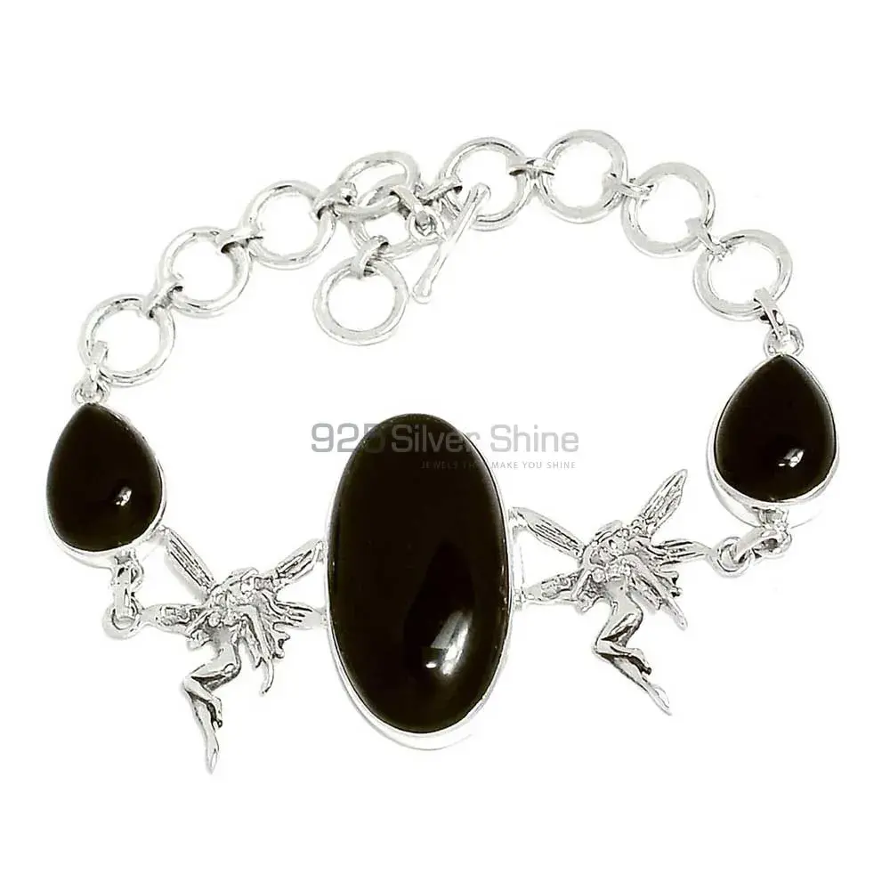 925 Sterling Silver Handmade Bracelets In Black Onyx Gemstone Jewelry 925SB299-9