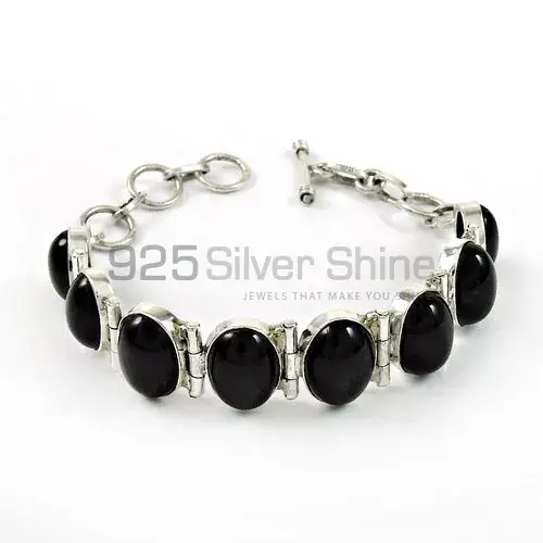 925 Sterling Silver Handmade Bracelets Suppliers In Black Onyx Gemstone 925SB392