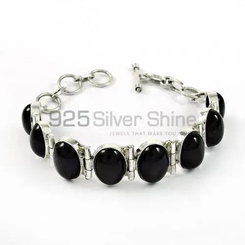 925 Sterling Silver Handmade Bracelets Suppliers In Black Onyx Gemstone  925SB392