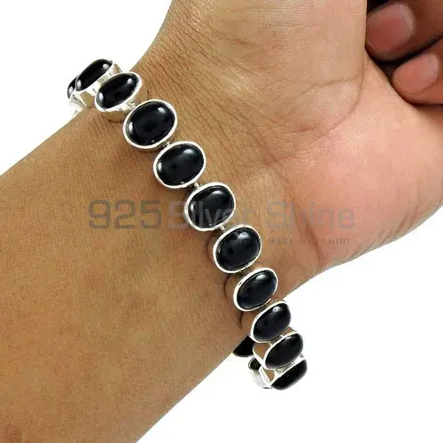 925 Sterling Silver Handmade Bracelets Suppliers In Black Onyx Gemstone 925SB392_1