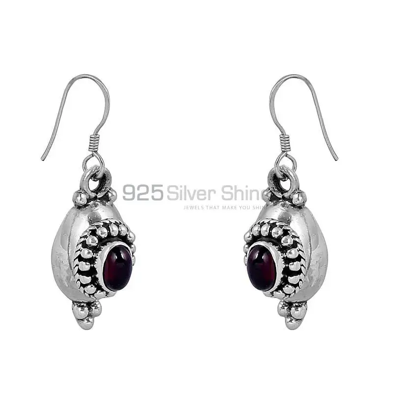 925 Sterling Silver Handmade Earring In Natural Garnet Gemstone 925SE96_0