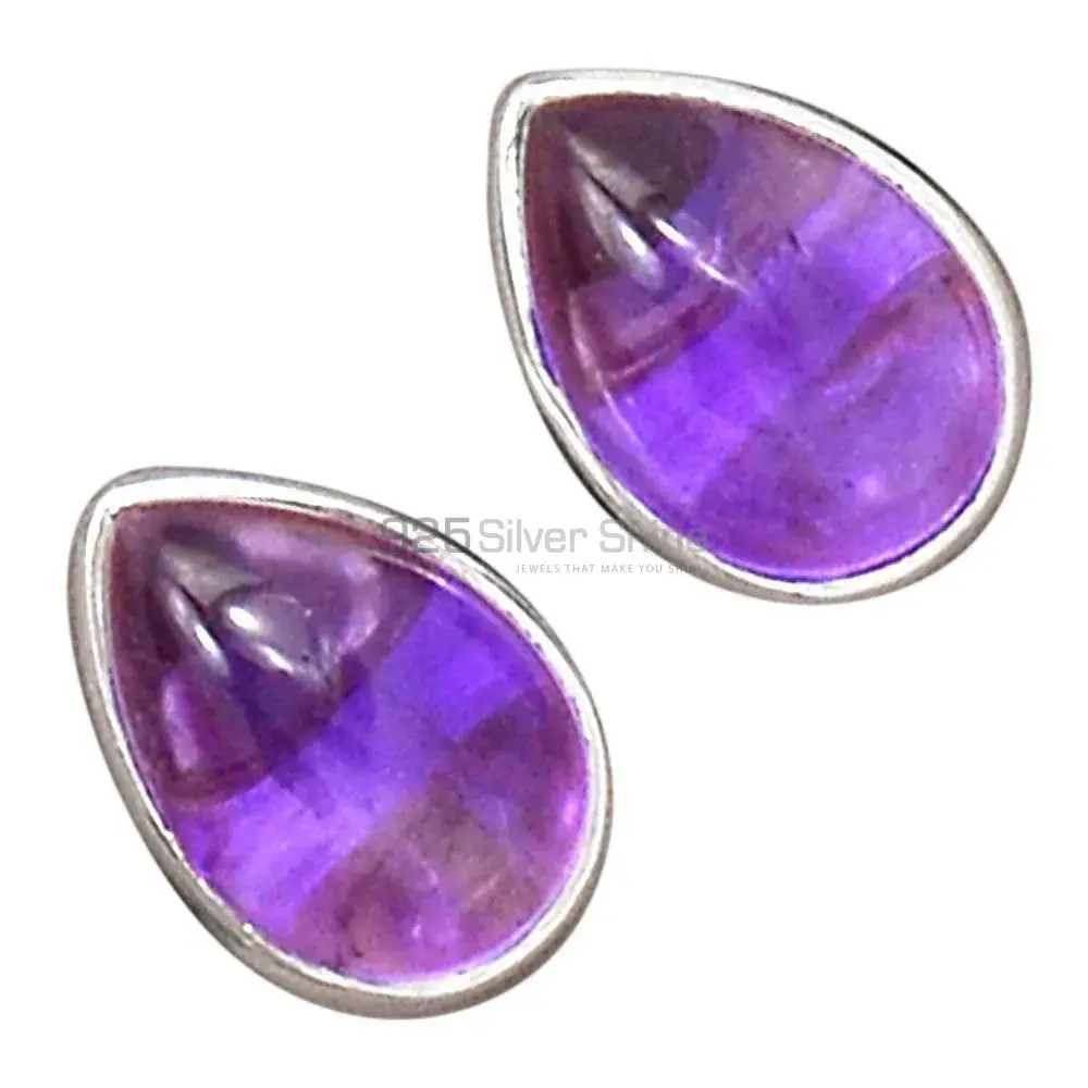 925 Sterling Silver Handmade Earrings In Amethyst Gemstone Jewelry 925SE2692_1