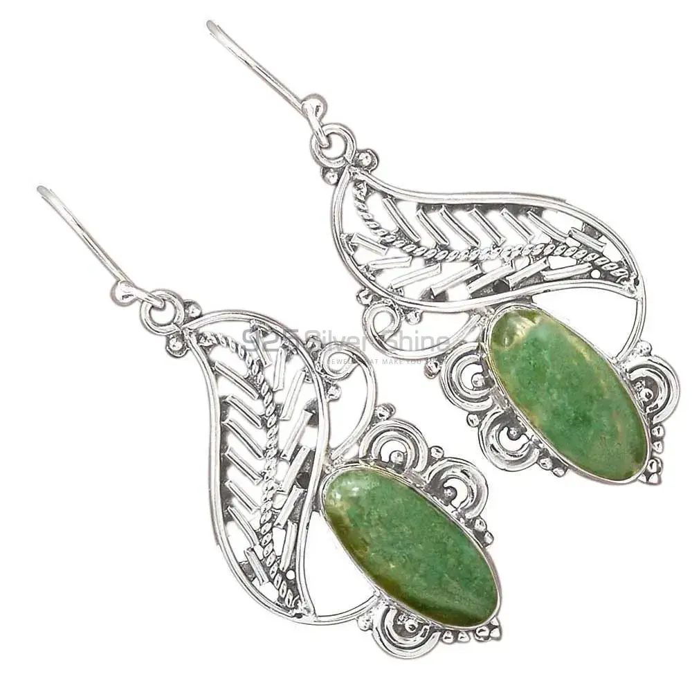 925 Sterling Silver Handmade Earrings In Aventurine Gemstone Jewelry 925SE2938_2