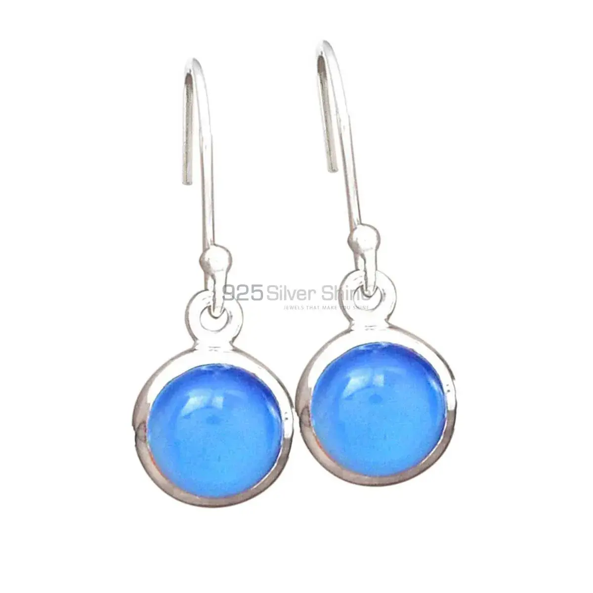 925 Sterling Silver Handmade Earrings Exporters In Chalcedony Gemstone Jewelry 925SE2744