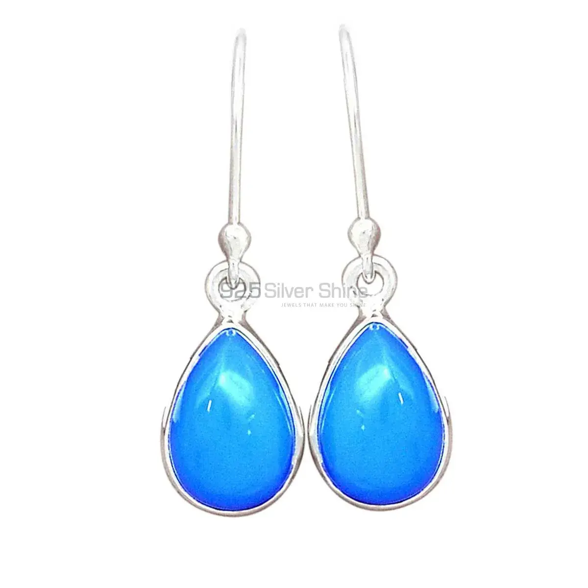 925 Sterling Silver Handmade Earrings In Chalcedony Gemstone Jewelry 925SE2744_11