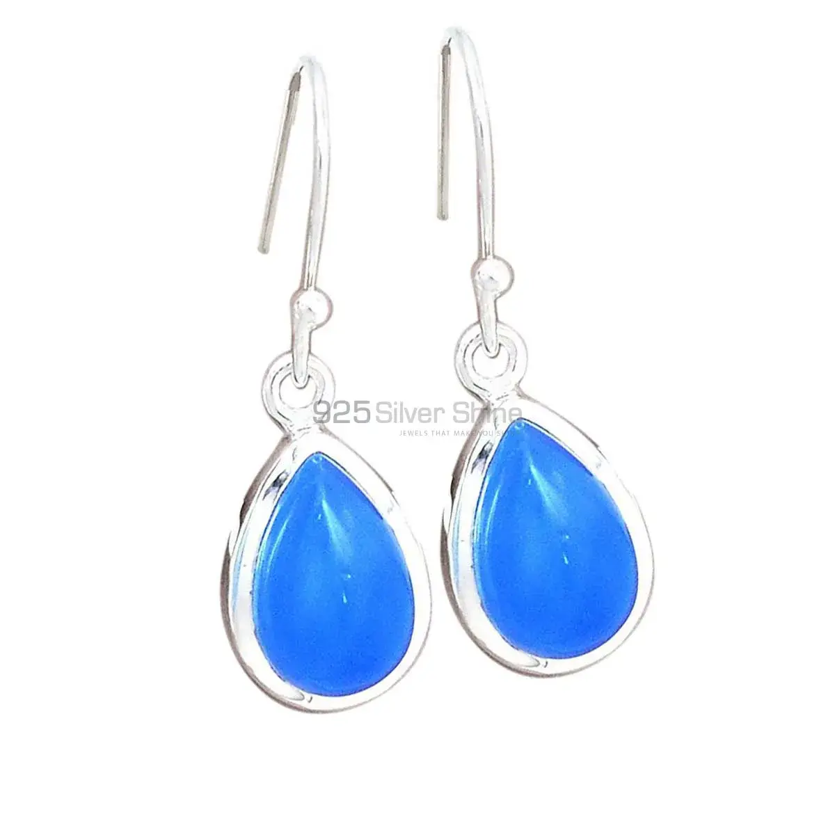 925 Sterling Silver Handmade Earrings In Chalcedony Gemstone Jewelry 925SE2744_12