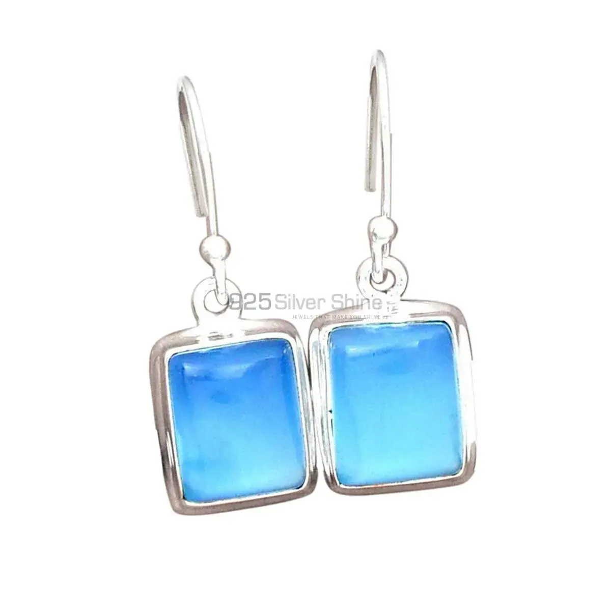 925 Sterling Silver Handmade Earrings In Chalcedony Gemstone Jewelry 925SE2744_2