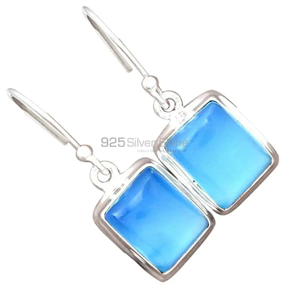 925 Sterling Silver Handmade Earrings In Chalcedony Gemstone Jewelry 925SE2744_4