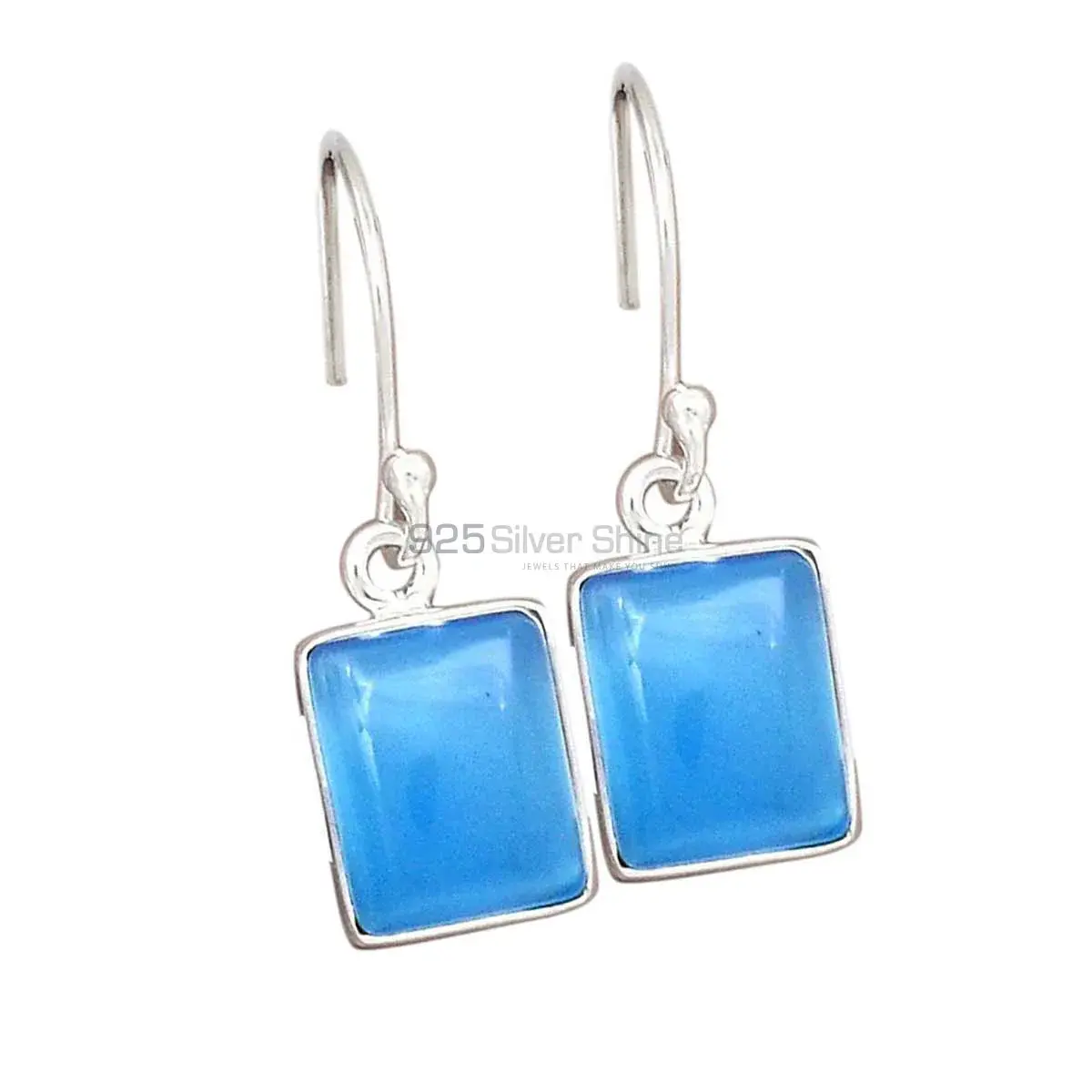 925 Sterling Silver Handmade Earrings In Chalcedony Gemstone Jewelry 925SE2744_5