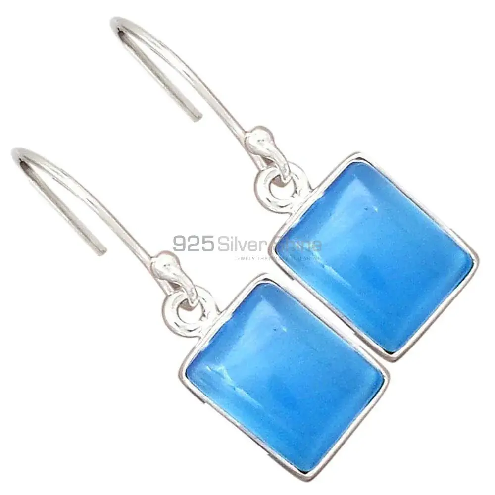 925 Sterling Silver Handmade Earrings In Chalcedony Gemstone Jewelry 925SE2744_6