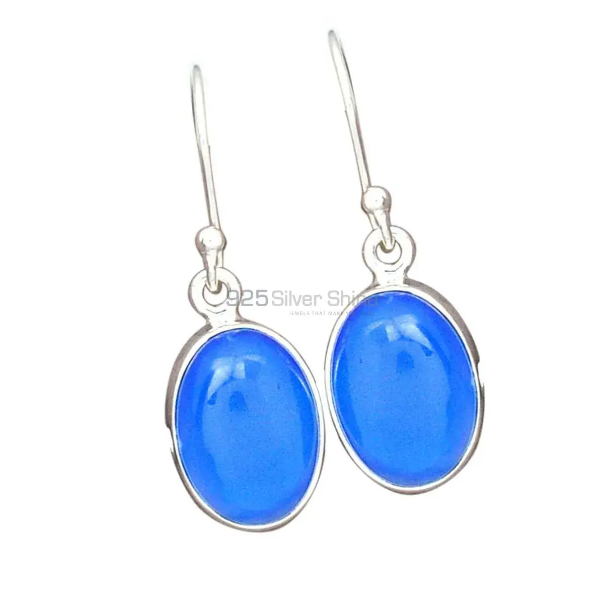 925 Sterling Silver Handmade Earrings In Chalcedony Gemstone Jewelry 925SE2744_9