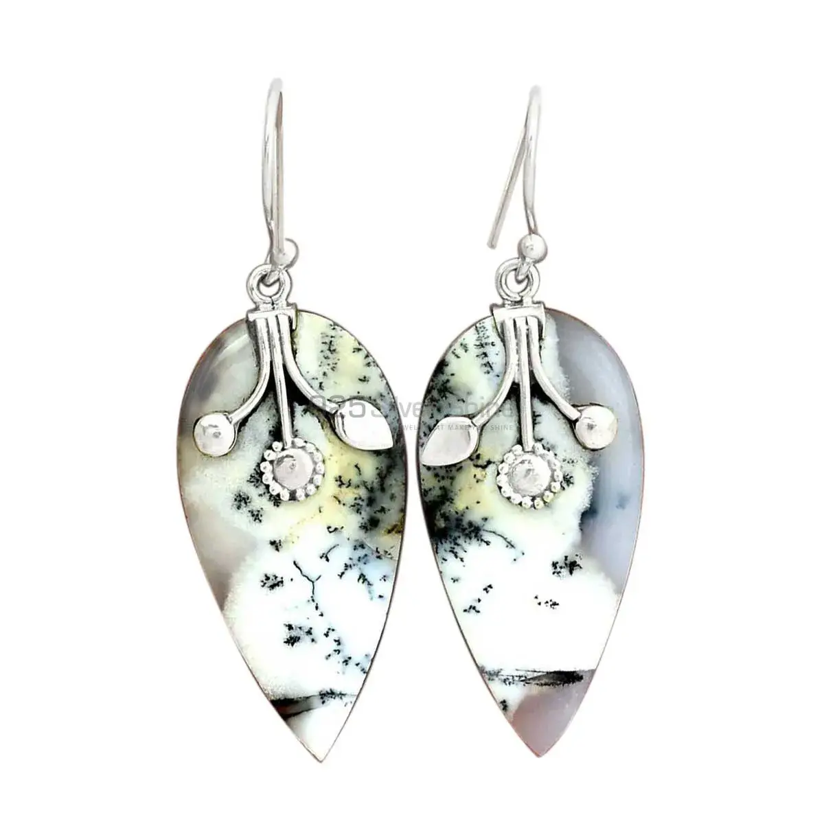 925 Sterling Silver Handmade Earrings Exporters In Dendrite Opal Gemstone Jewelry 925SE2541