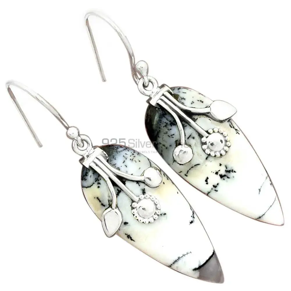 925 Sterling Silver Handmade Earrings In Dendrite Opal Gemstone Jewelry 925SE2541_2