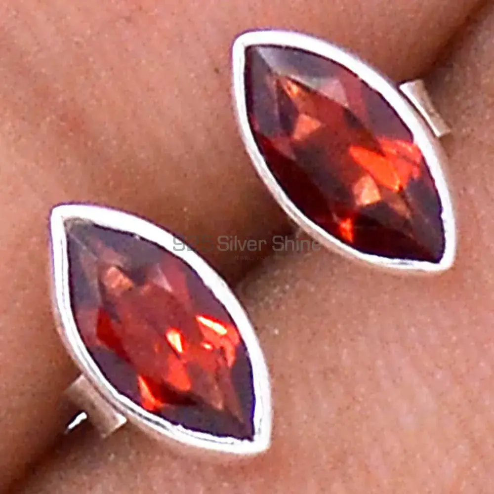 925 Sterling Silver Handmade Earrings In Garnet Gemstone Jewelry 925SE668_0