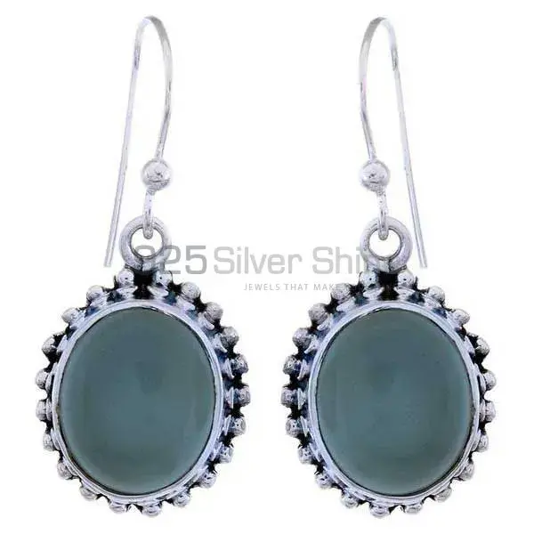 925 Sterling Silver Handmade Earrings In Green Onyx Gemstone Jewelry 925SE1212_0