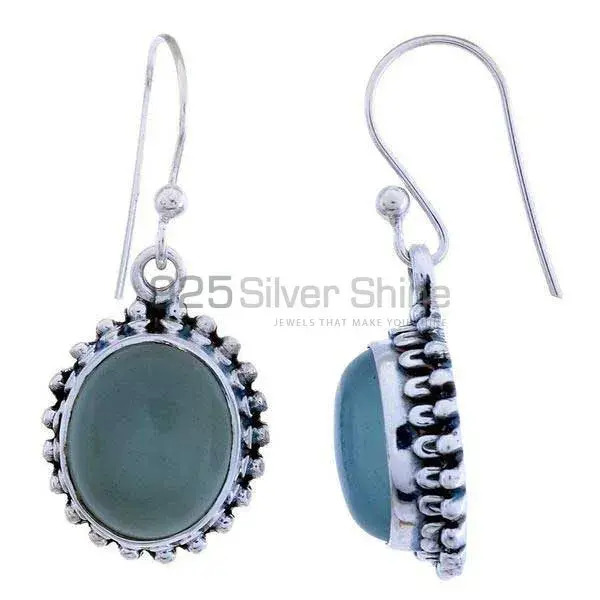 925 Sterling Silver Handmade Earrings Exporters In Green Onyx Gemstone Jewelry 925SE1212_0