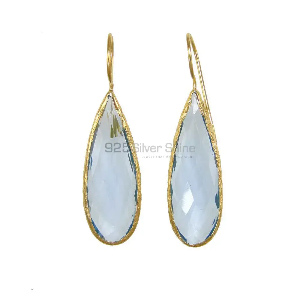 925 Sterling Silver Handmade Earrings Exporters In Hydro Blue Topaz Gemstone Jewelry 925SE1966