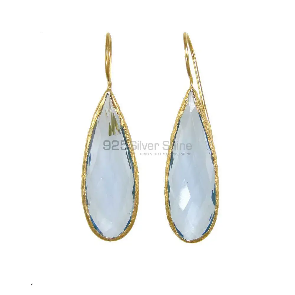 925 Sterling Silver Handmade Earrings In Hydro Blue Topaz Gemstone Jewelry 925SE1966_0