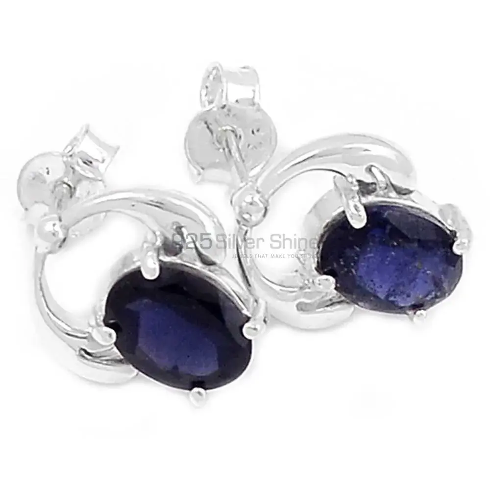 925 Sterling Silver Handmade Earrings In Iolite Gemstone Jewelry 925SE431_0