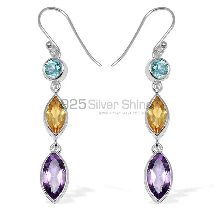 925 Sterling Silver Handmade Earrings Exporters In Multi Gemstone Jewelry 925SE1142