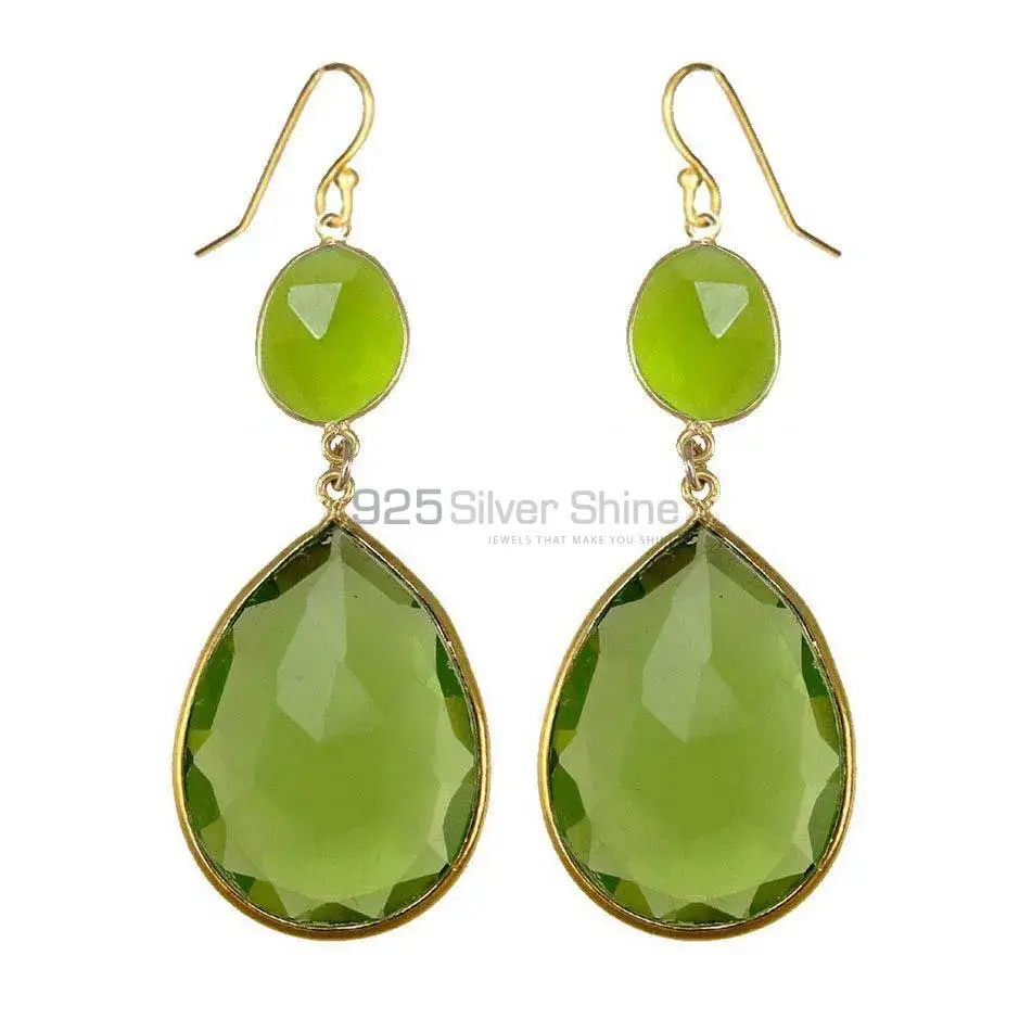 925 Sterling Silver Handmade Earrings In Peridot Gemstone Jewelry 925SE1887_0