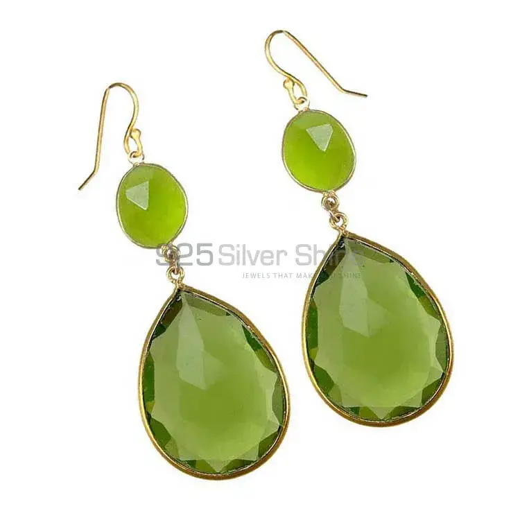 925 Sterling Silver Handmade Earrings In Peridot Gemstone Jewelry 925SE1887_1