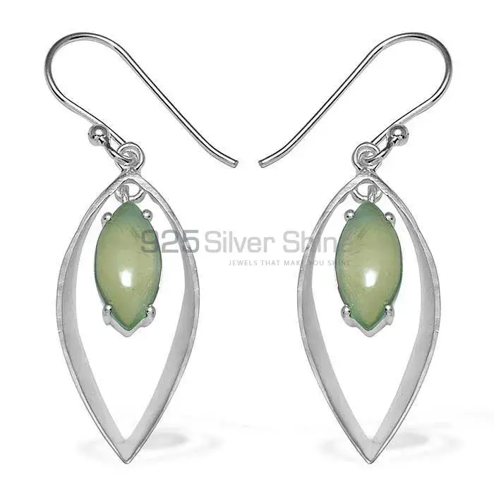 925 Sterling Silver Handmade Earrings Exporters In Prehnite Gemstone Jewelry 925SE905