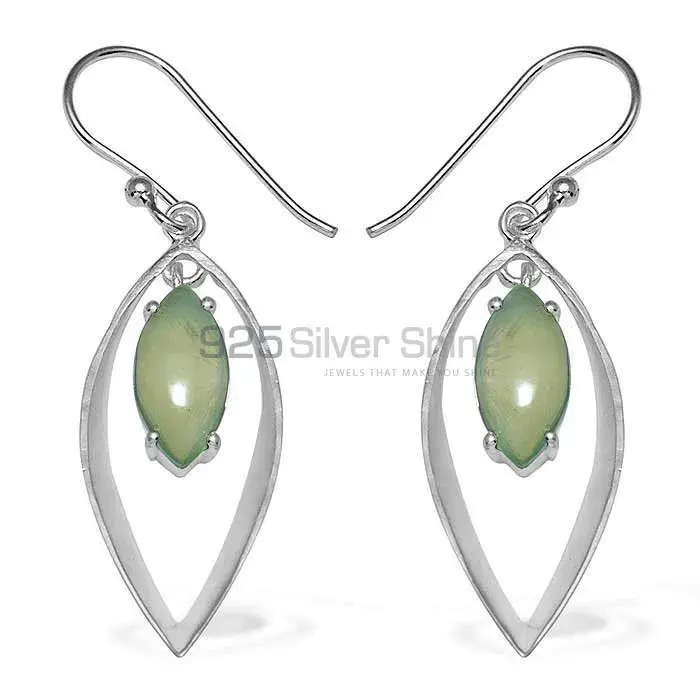 925 Sterling Silver Handmade Earrings In Prehnite Gemstone Jewelry 925SE905_0