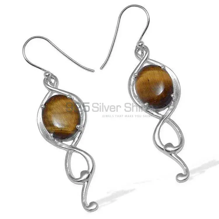 925 Sterling Silver Handmade Earrings Exporters In Tiger's Eye Gemstone Jewelry 925SE826_0