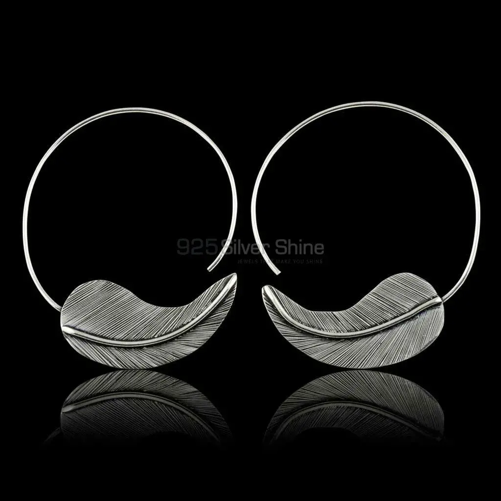 925 Sterling Silver Handmade Earrings In Spiral Leaf 925ME117