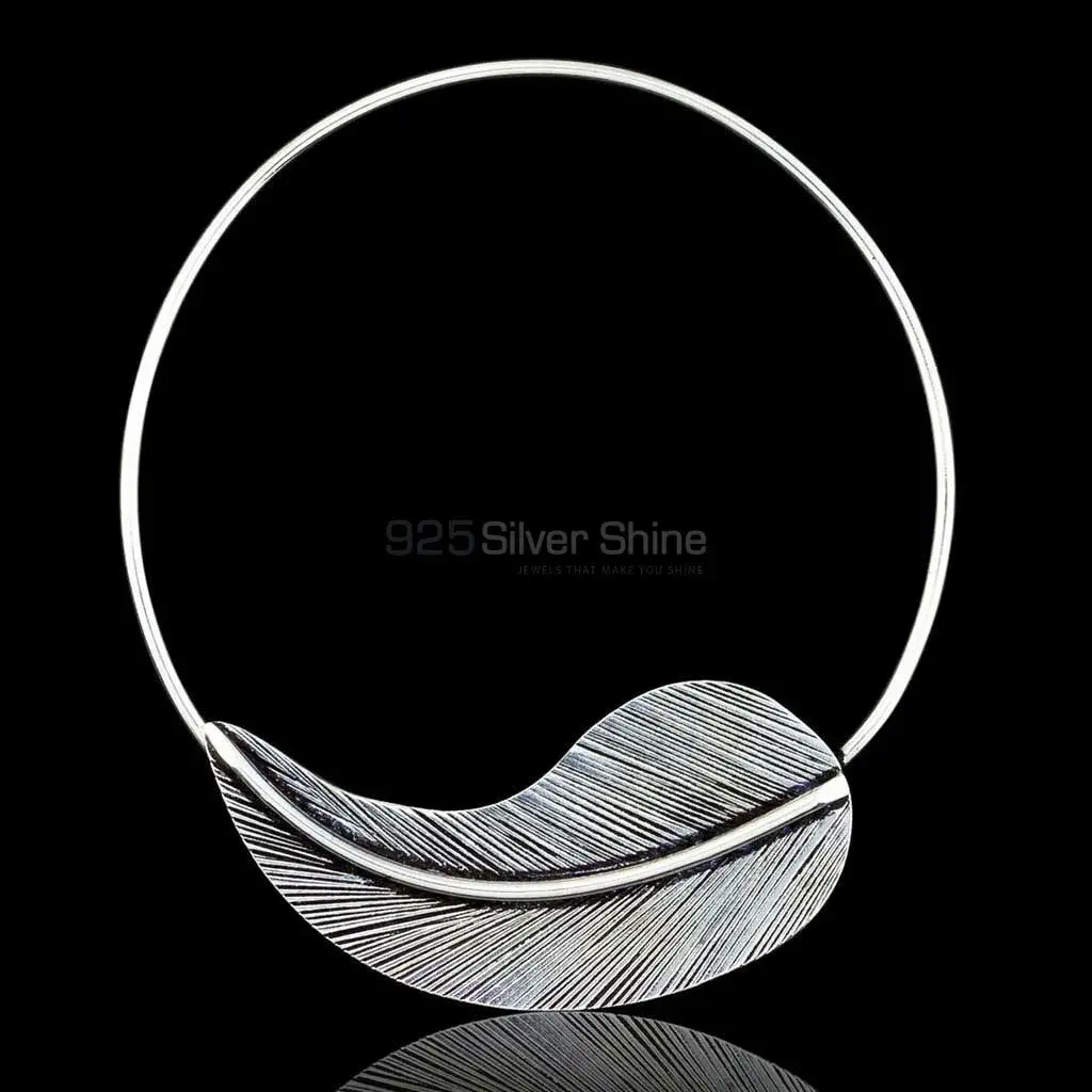 925 Sterling Silver Handmade Earrings In Spiral Leaf 925ME117_0