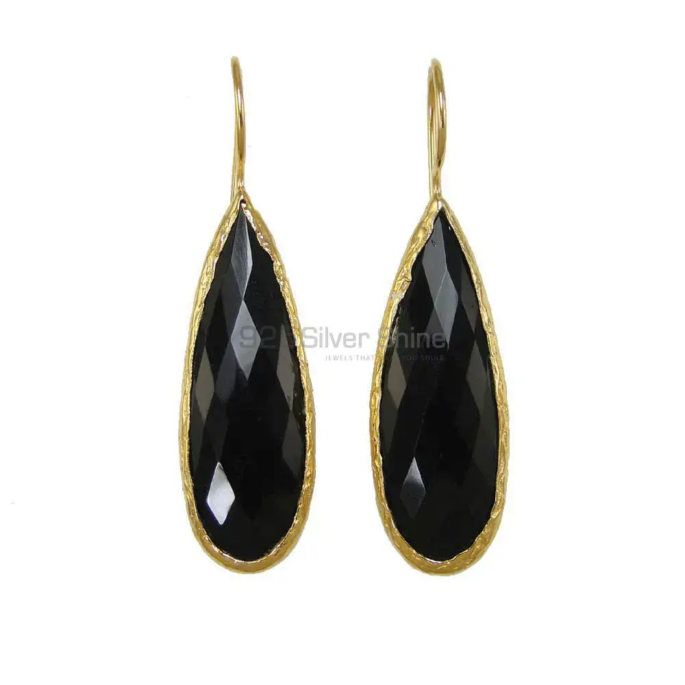 925 Sterling Silver Handmade Earrings In Black Onyx Gemstone Jewelry 925SE1964_0