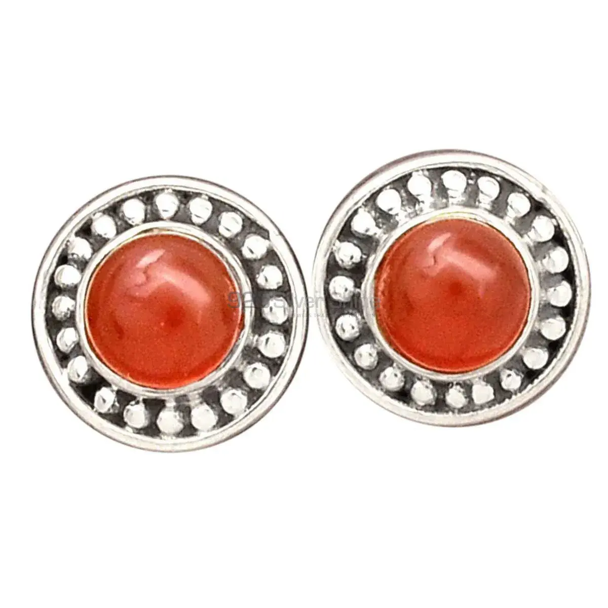 925 Sterling Silver Handmade Earrings In Carnelian Gemstone Jewelry 925SE2742_0
